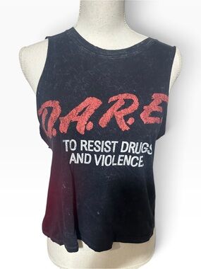 Black D.A.R.E. Graphic Muscle Tank - To Resist Drugs and Violence